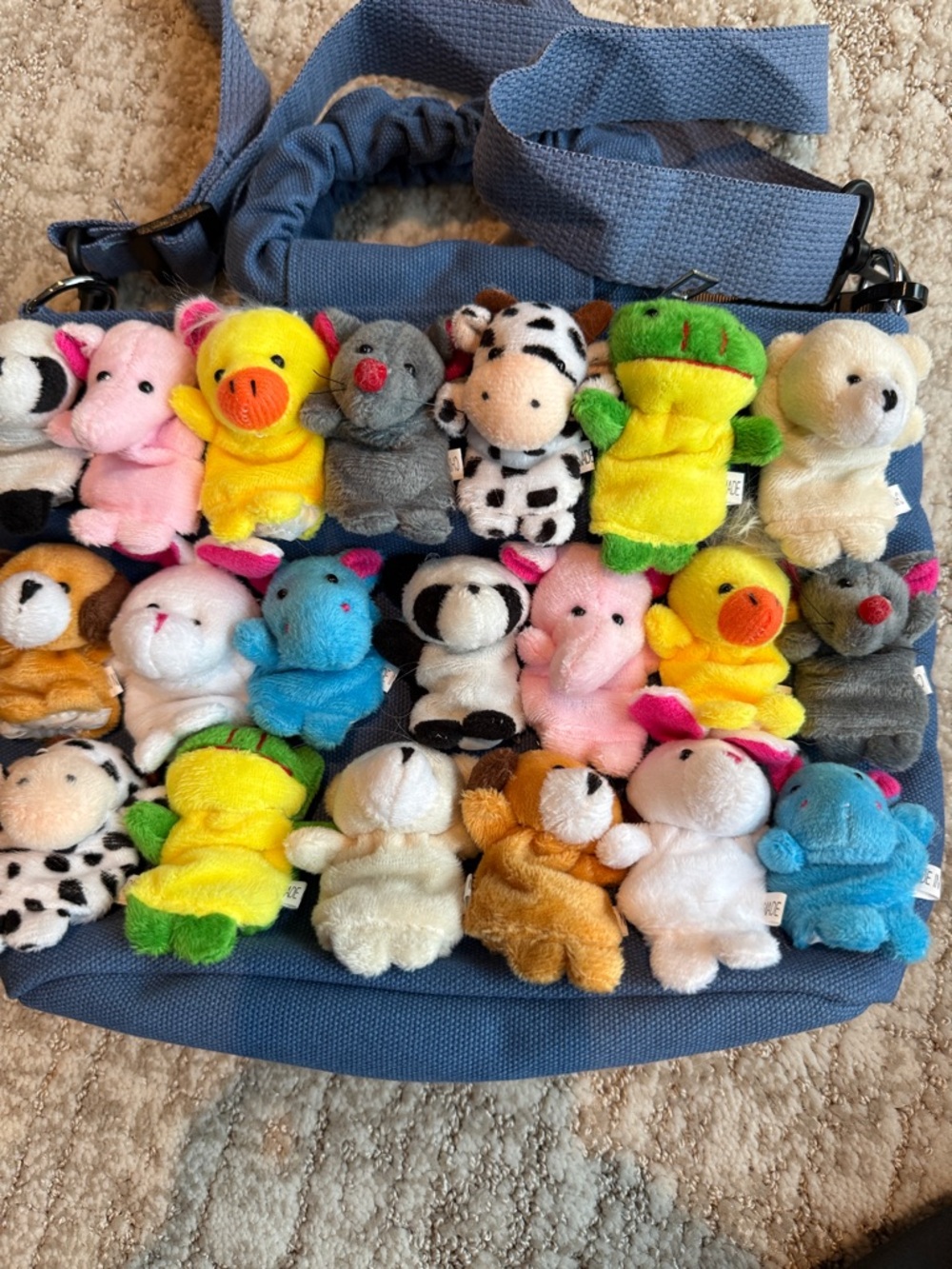 Cute Plush Finger Puppet Tote - Multicolor Animal Friends - Picture 7 of 7